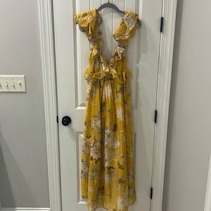 NWT Yellow ruffle H&M Maxi Dress